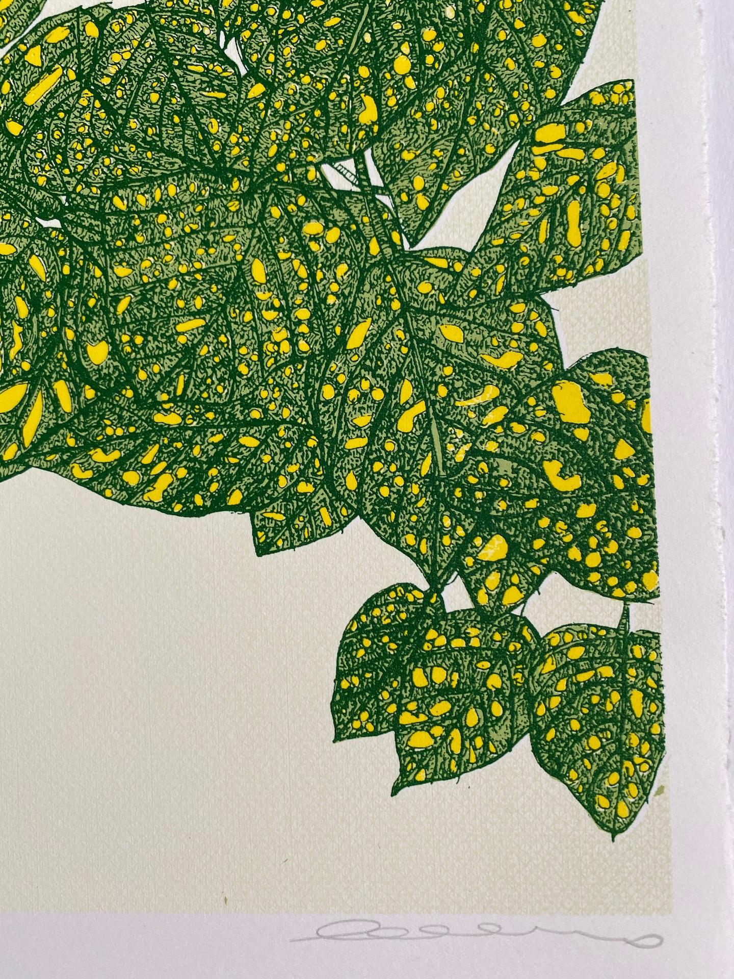 Clare Halifax, Hello Yellow (Green), Bright Art, Limited Edition Print, Happy For Sale 2