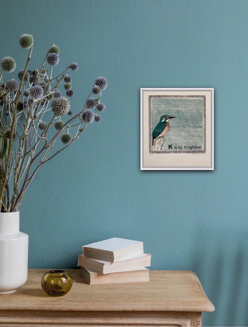 Clare Halifax, K is for Kingfisher, Limited Edition Print, Affordable Art Online For Sale 3