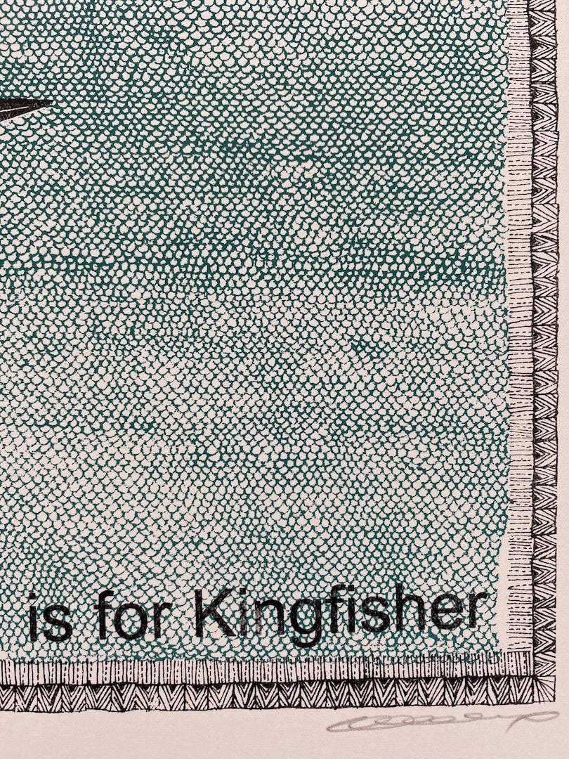 Clare Halifax, K is for Kingfisher, Limited Edition Print, Affordable Art Online For Sale 4