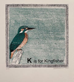 Clare Halifax, K is for Kingfisher, imprimé en édition limitée, art abordable en ligne