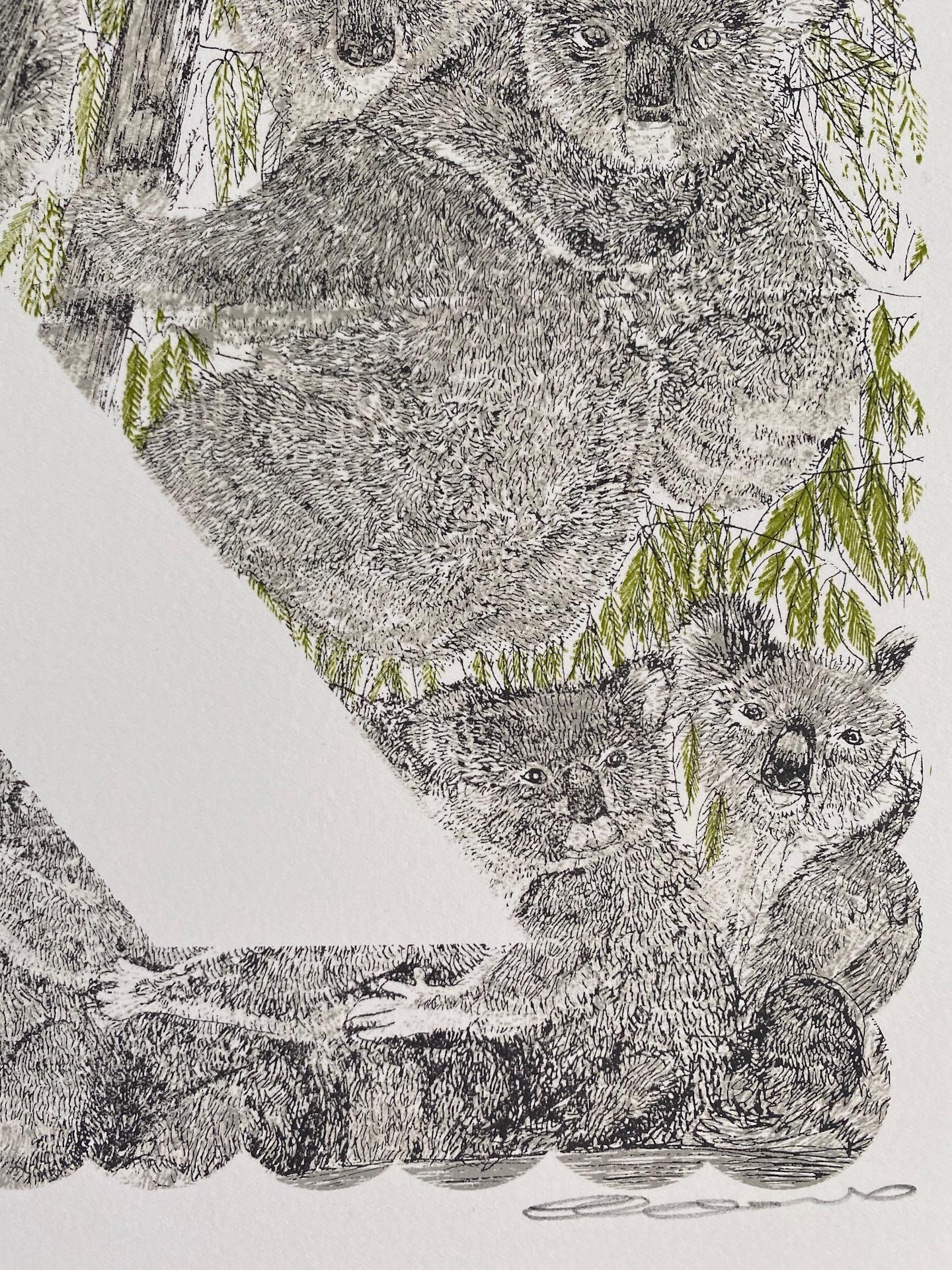 Clare Halifax, K is pour Koala, imprimé en édition limitée, imprimé animal, Monogram Art en vente 7