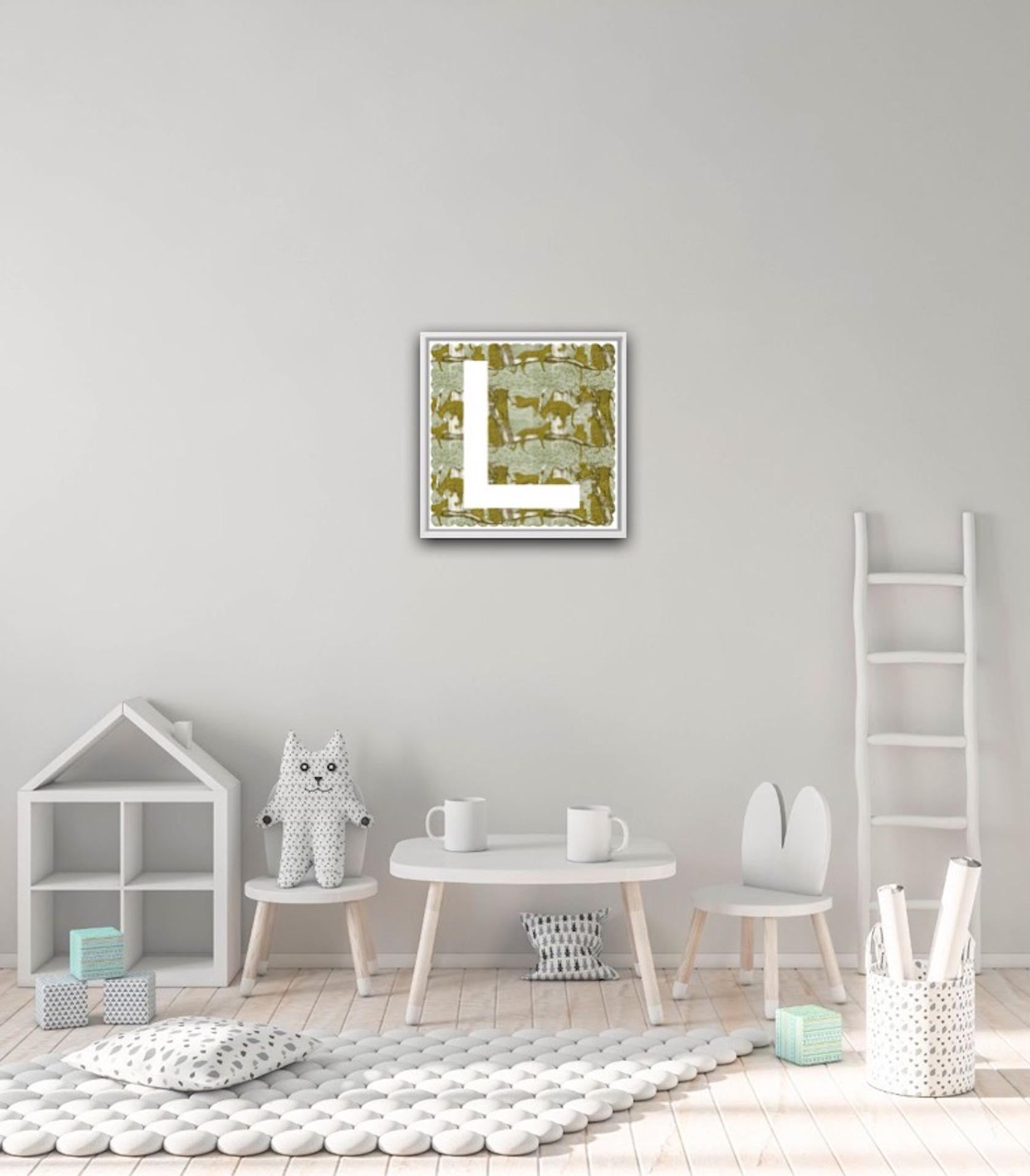 Clare Halifax, L de Leopardo, Arte alfabético. Arte de edición limitada, Arte brillante en venta 9