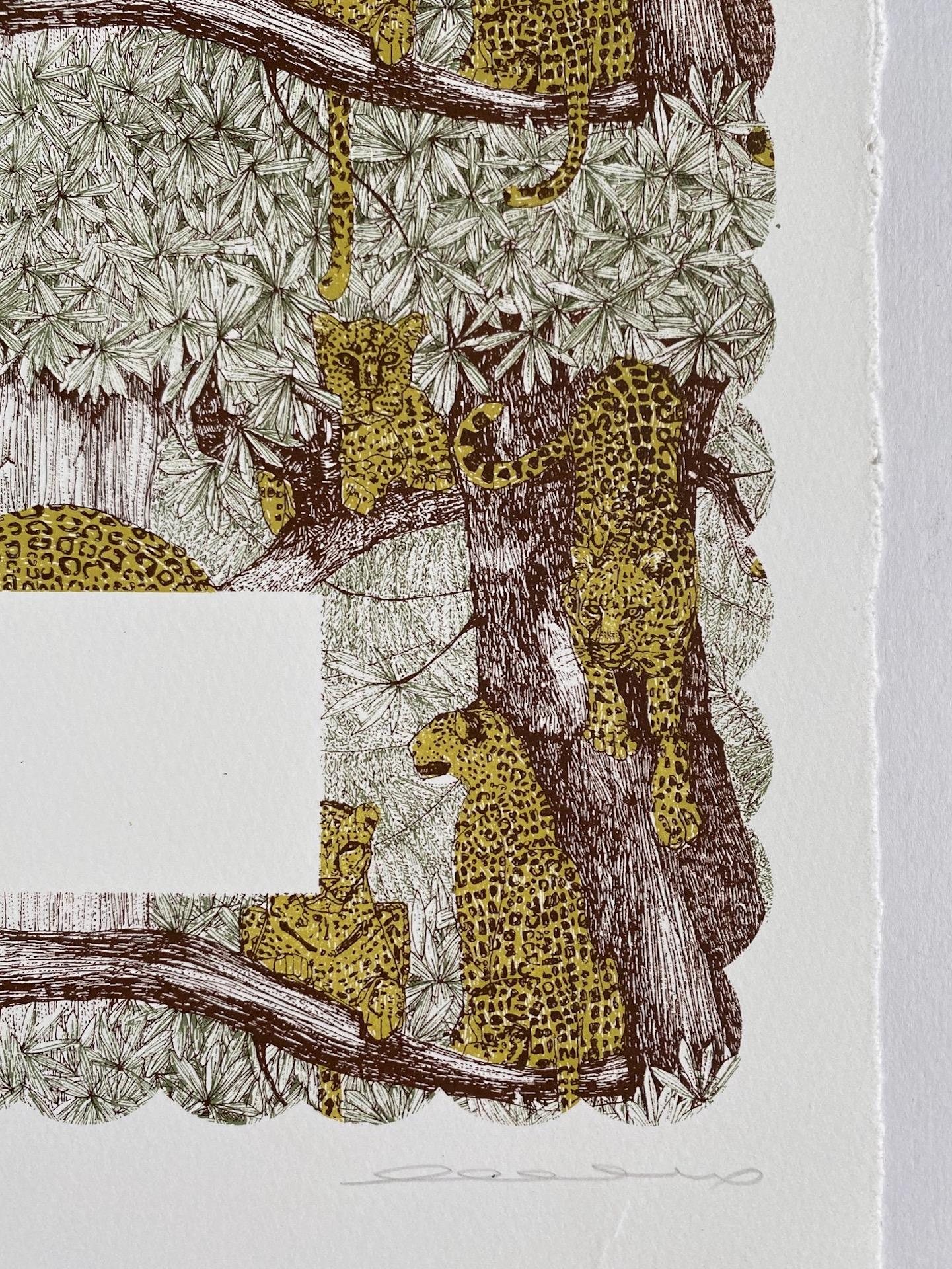 Clare Halifax, L is for Leopard, Alphabet Art. Limited Edition Art, Bright Art For Sale 4