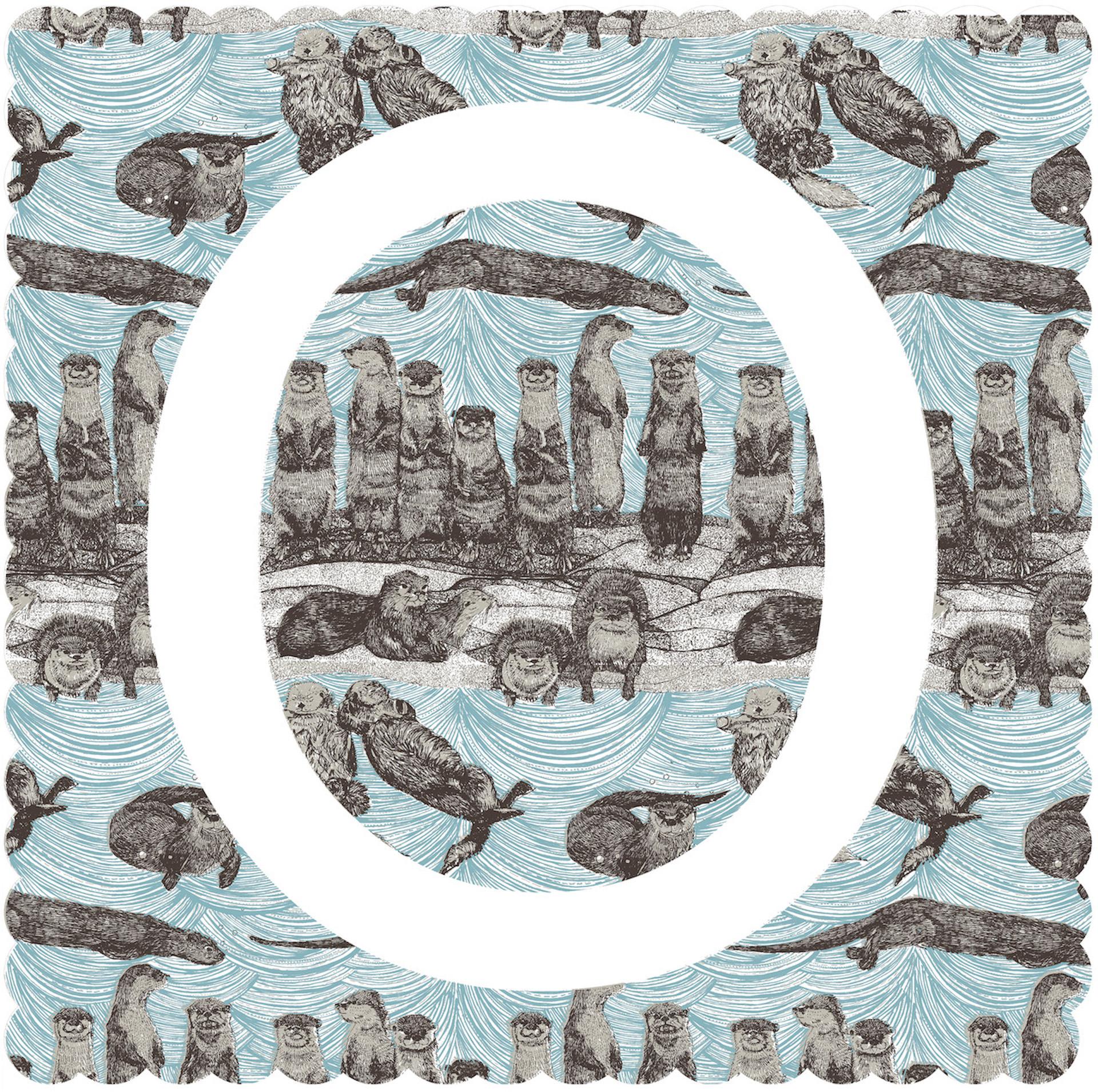 O ist für Otter, Limitierte Auflage Tierdruck, zeitgenössische Kunst