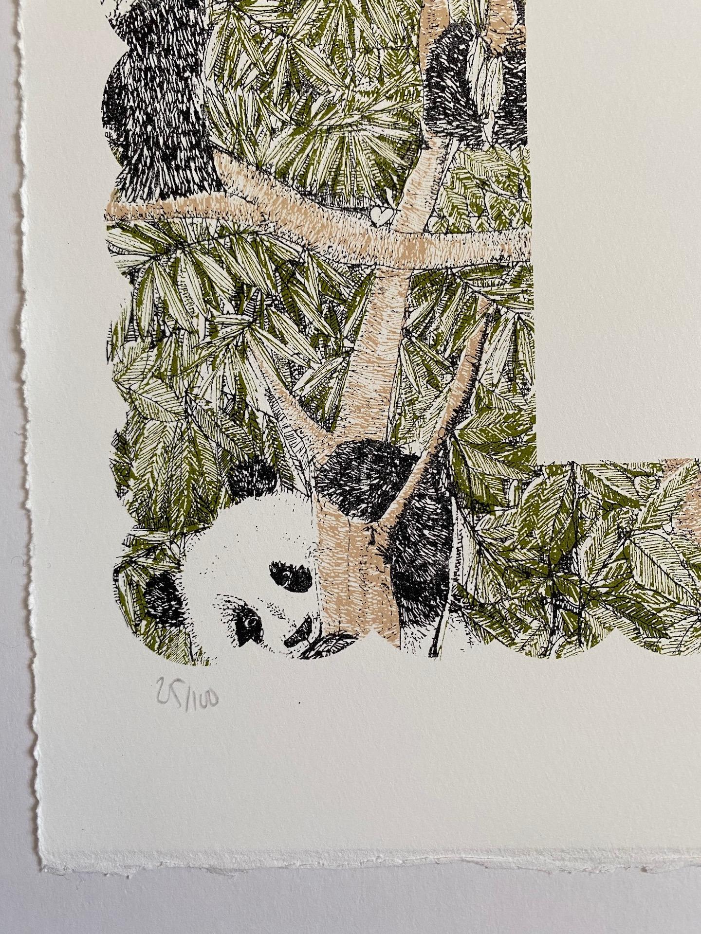 Clare Halifax
P is for Panda
Limited Edition 3 colour screen print
Edition of 100
Sheet Size: H 38cm x W 37cm x 0.1cm
Sold Unframed
Hand printed by the artist onto somerset satin paper 300gms with deckle edge.
Please Note that in situ images are