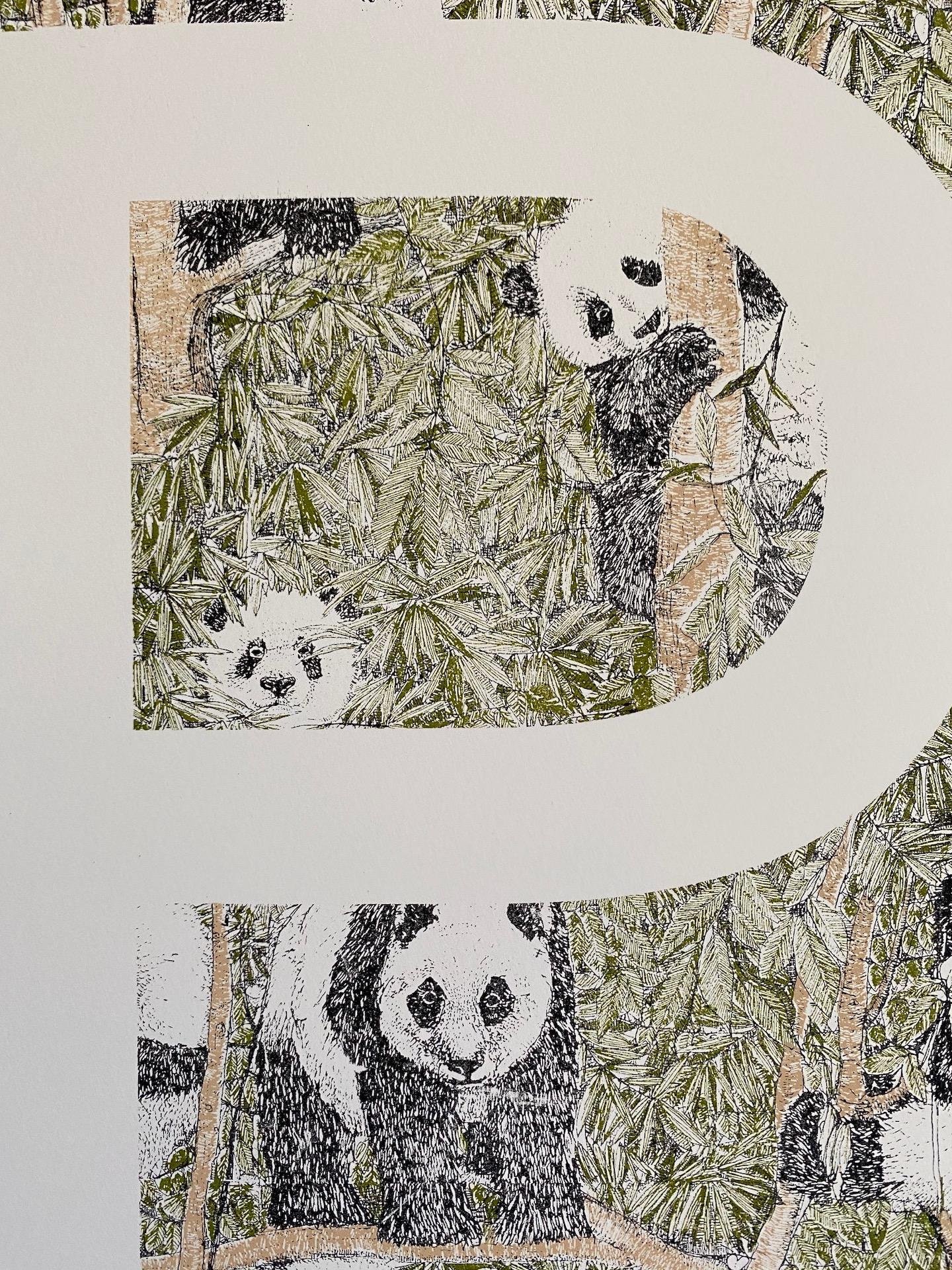 Clare Halifax, P is for Panda, Affordable Contemporary Art, Alphabet Prints 2