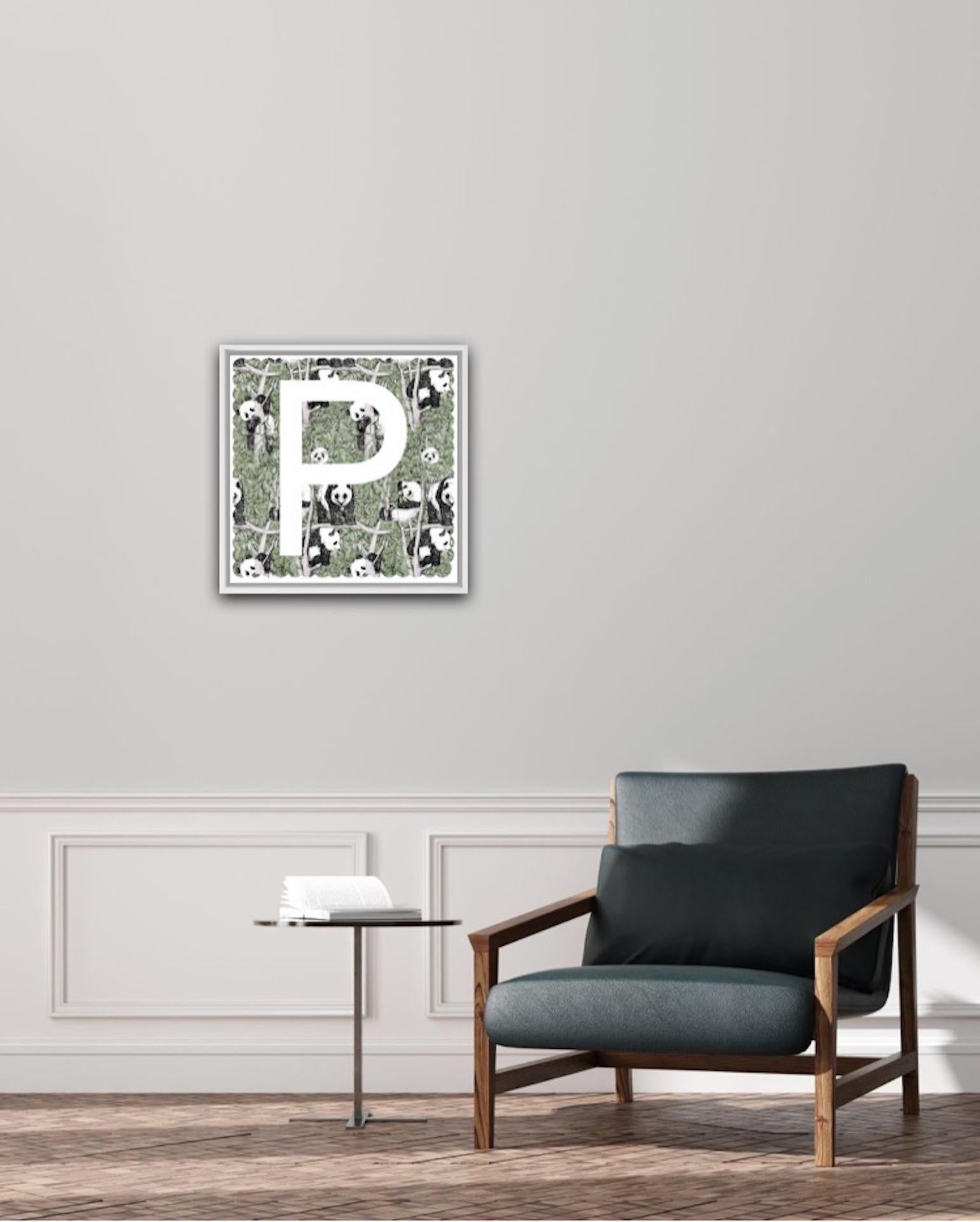 Clare Halifax, P is for Panda, Affordable Contemporary Art, Alphabet Prints 5