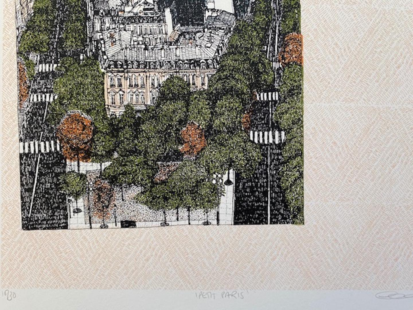 Clare Halifax, Petit Paris, Screen Print Art, Affordable Art For Sale 2