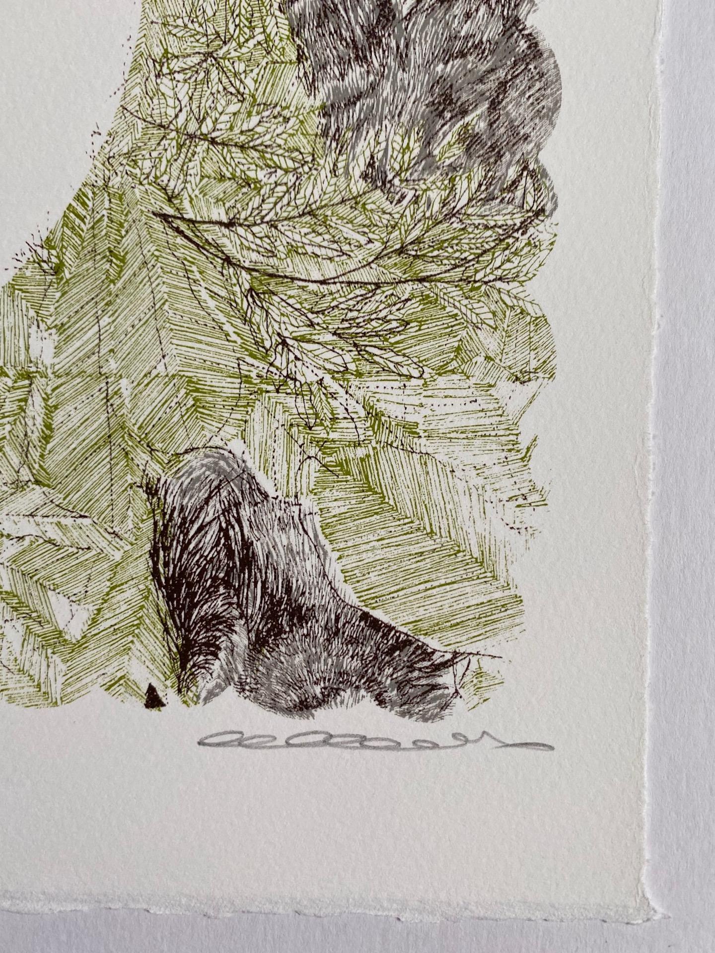 Clare Halifax
S is for Sloth
Limited Edition 3 colour screen print
Edition of 100
Sheet Size: H 38cm x W 37cm x 0.1cm
Sold Unframed
Hand printed by the artist onto somerset satin paper 300gms with deckle edge.
Please Note that in situ images are