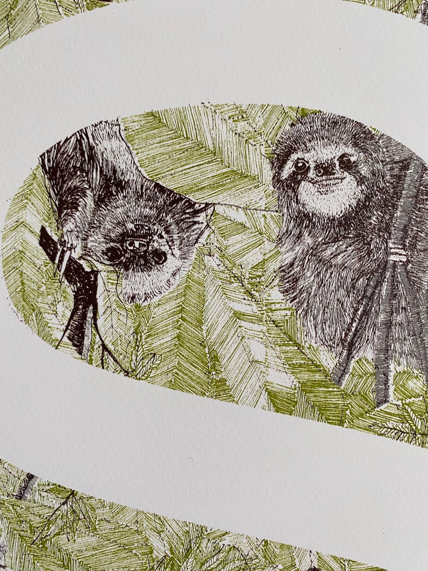 Clare Halifax, S is for Sloth, Affordable Art, Animal Art, Chidren's Art For Sale 1