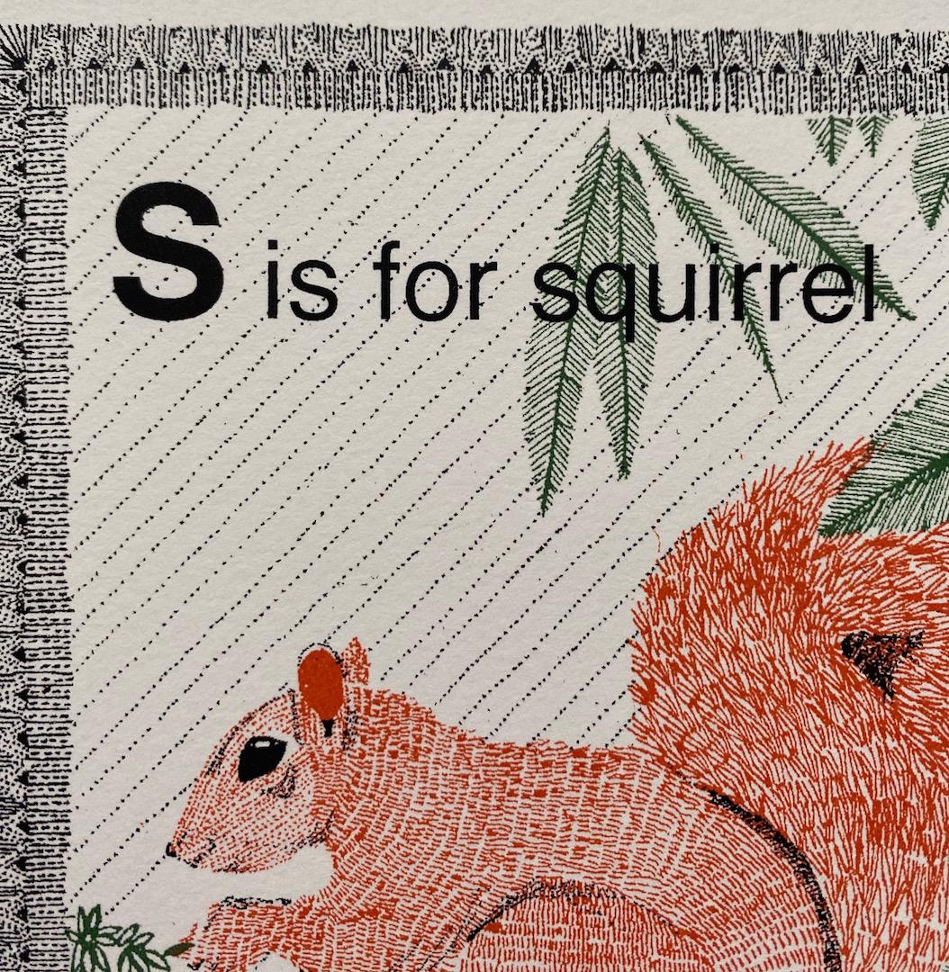 Clare Halifax, S is for Squirrel, Limited Colour Silkscreen Print, Art Online 4