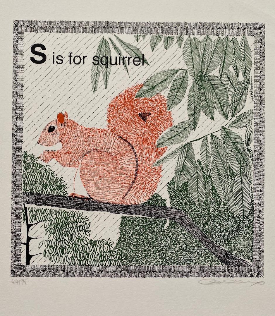 Clare Halifax
S is for Squirrel
Limited Edition 3 Colour Silkscreen Print
Edition of 75
Image size H 22 x W 22cm
Sheet Size: H 27 x W 25cm x D 0.1cm
Sold Unframed
Please note that in situ images are purely an indication of how a piece may look.

The
