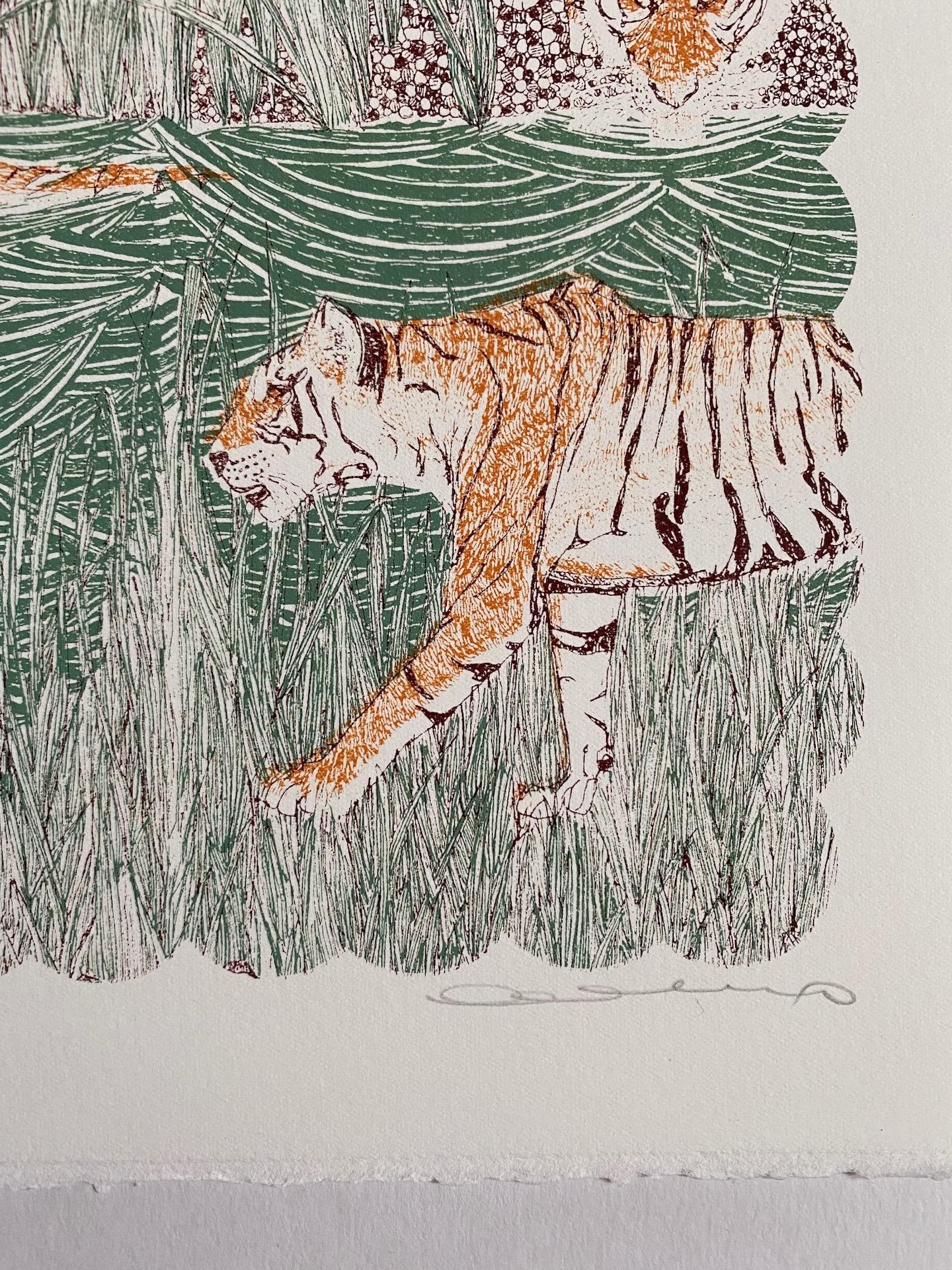 Clare Halifax, T is for Tiger, Limited Edition Alphabet Print,  Animal Art 2
