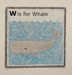 Clare Halifax, W is for Whale (small), Affordable Art, Online Art