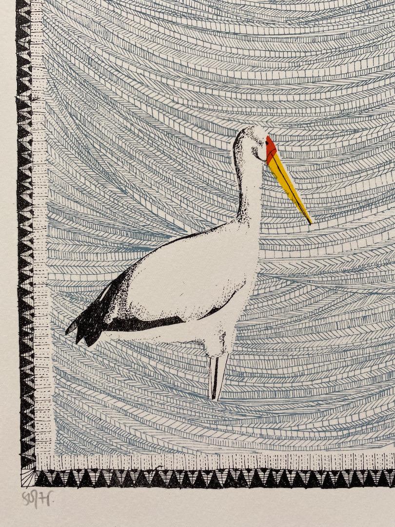 Clare Halifax, Y ist für Yellow Billed Stork, Druck in limitierter Auflage, Kunst online im Angebot 3