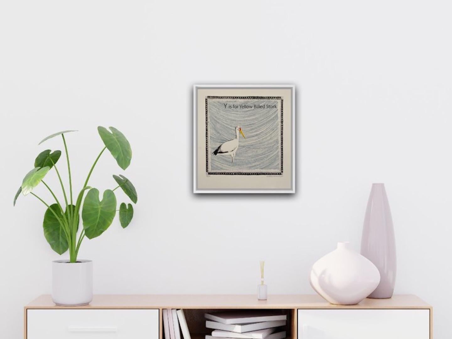 Clare Halifax, Y ist für Yellow Billed Stork, Druck in limitierter Auflage, Kunst online im Angebot 4
