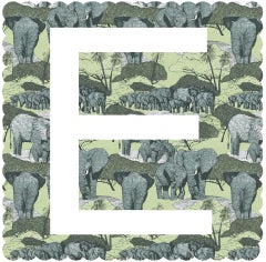 E is for Elephant, Clare Halifax, Stampe in edizione limitata, Arte dell'alfabeto, Arte da regalo