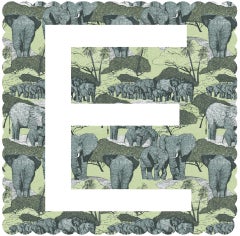 Used E is for Elephant, Clare Halifax, Limited Edition Prints, Alphabet Art, Gift Art