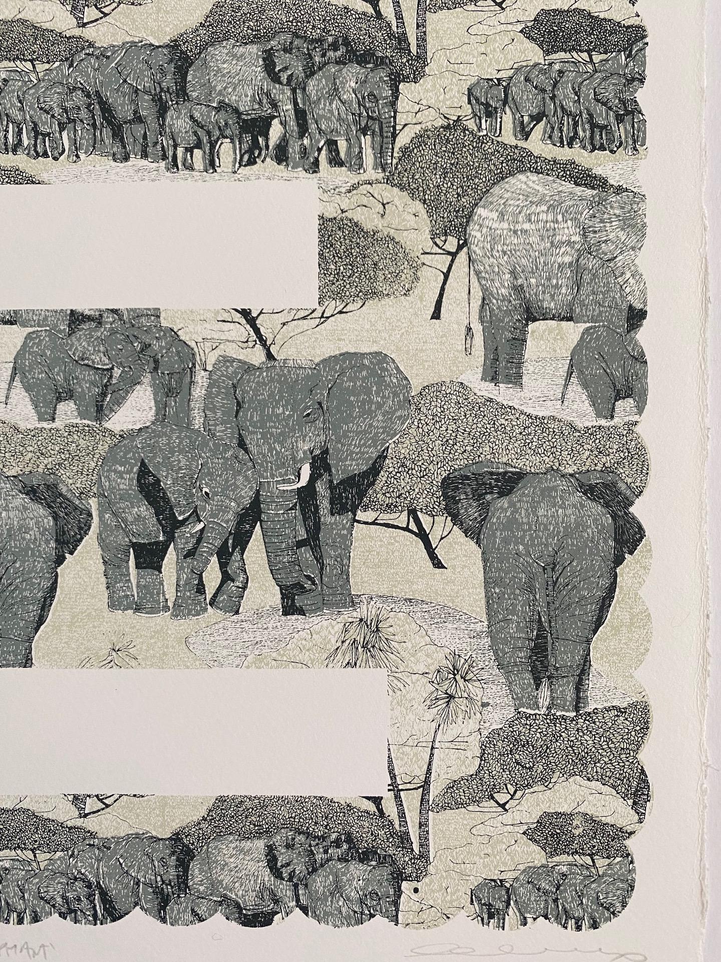 E is for Elephant, Clare Halifax, estampes en édition limitée, Alphabet Art, Gift Art en vente 4