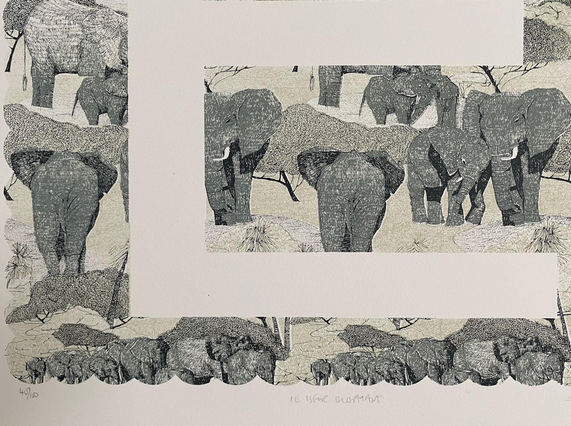 E is for Elephant, Clare Halifax, estampes en édition limitée, Alphabet Art, Gift Art en vente 5