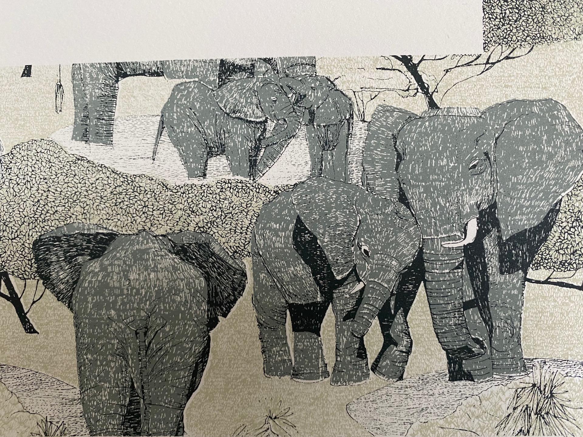 E is for Elephant, Clare Halifax, Limited Edition Prints, Alphabet Art, Gift Art For Sale 5