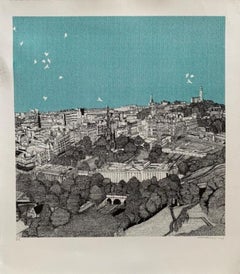 Edinburgh Overview, limited edition print, landscape print, cityscape, affordable