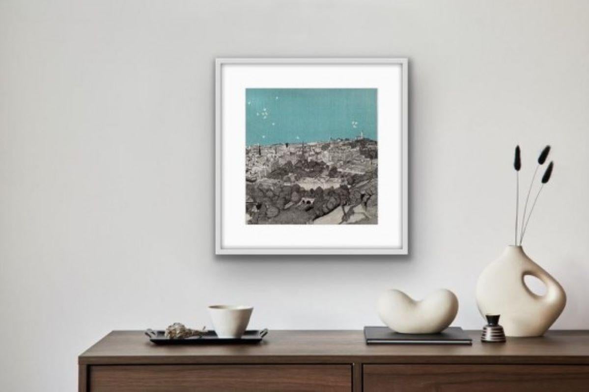 Edinburgh Overview, limited edition print, landscape print, cityscape, affordable For Sale 1