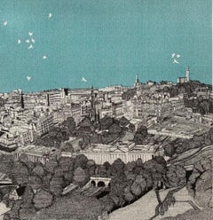 Panoramica di Edimburgo, stampa in edizione limitata, stampa paesaggio, paesaggio urbano, prezzo accessibile