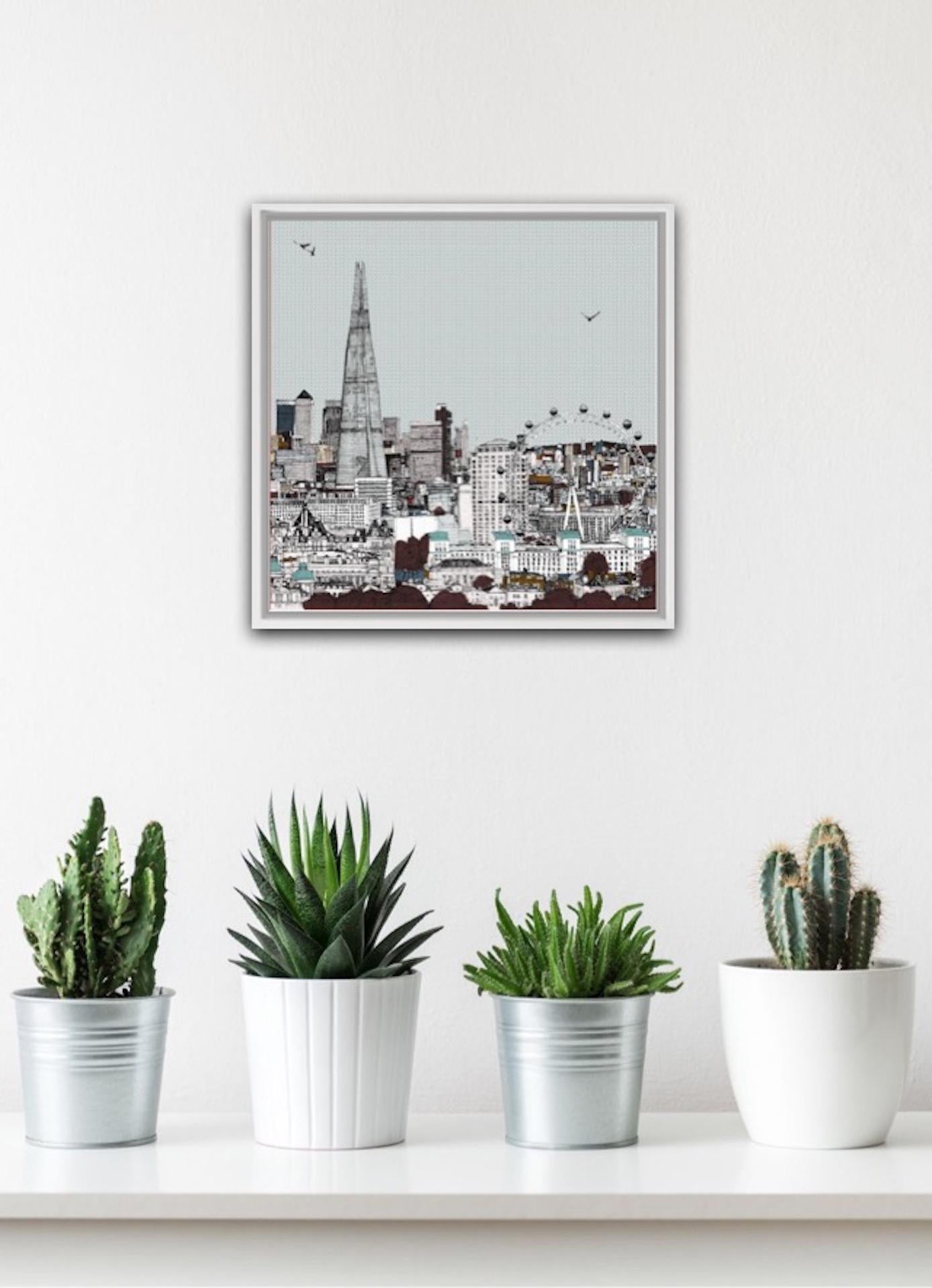 Clare Halifax, Eyes Up Front, Illustration Art, Impression de paysage urbain, Art de Londres en vente 2