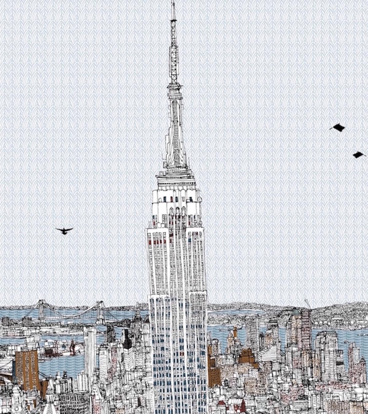 I See You Empire State New York City Architecture Cityscape Print NYC Arial View For Sale 2