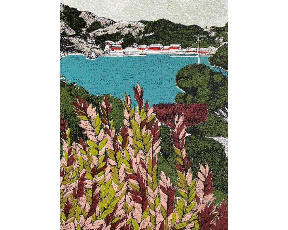 Hoja de la Bahía de San Francisco, Impresión en edición limitada, Paisaje, Río, Puente en venta 2