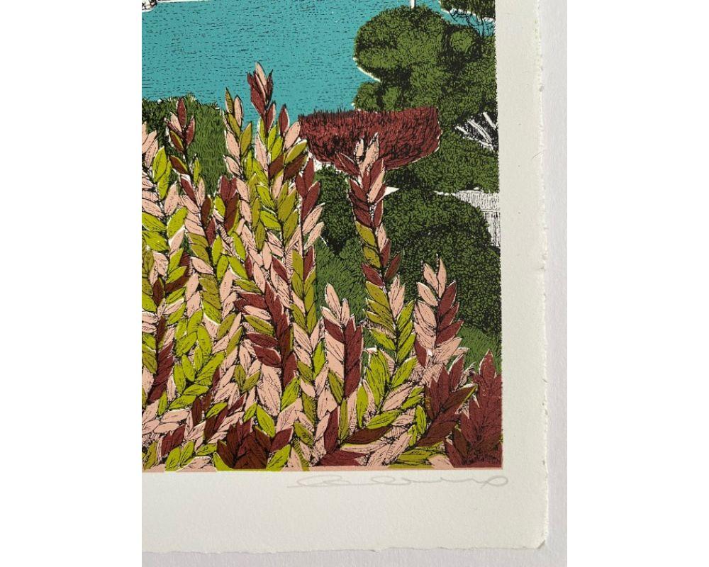 Hoja de la Bahía de San Francisco, Impresión en edición limitada, Paisaje, Río, Puente en venta 5