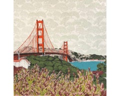 Leafing San Francisco Bay, Stampa in edizione limitata, Paesaggio, Fiume, Ponte
