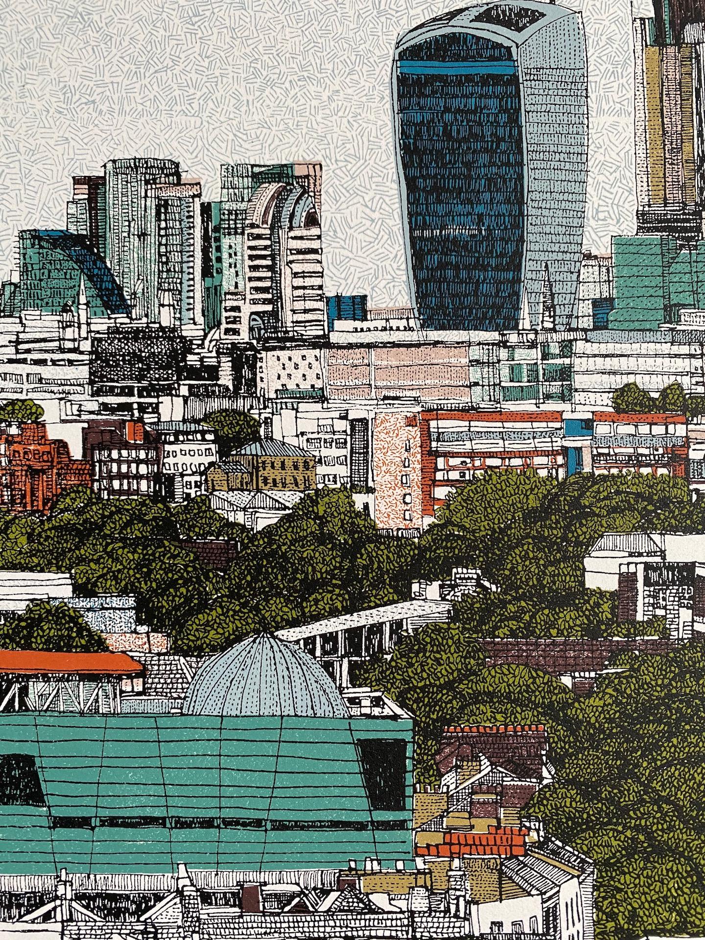 Living and Learning in London by Clare Halifax, Limited Edition Cityscape Print For Sale 3