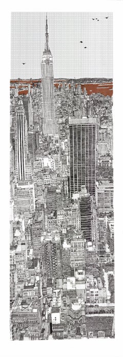 Shimmer and Shine New York City Skyline, Large Statement Art, Cityscape Print