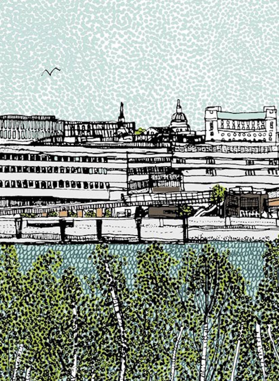 Small St Paul, Clare Halifax, Arte a prezzi accessibili, Arte a Londra, Stampe di paesaggi urbani in vendita 2