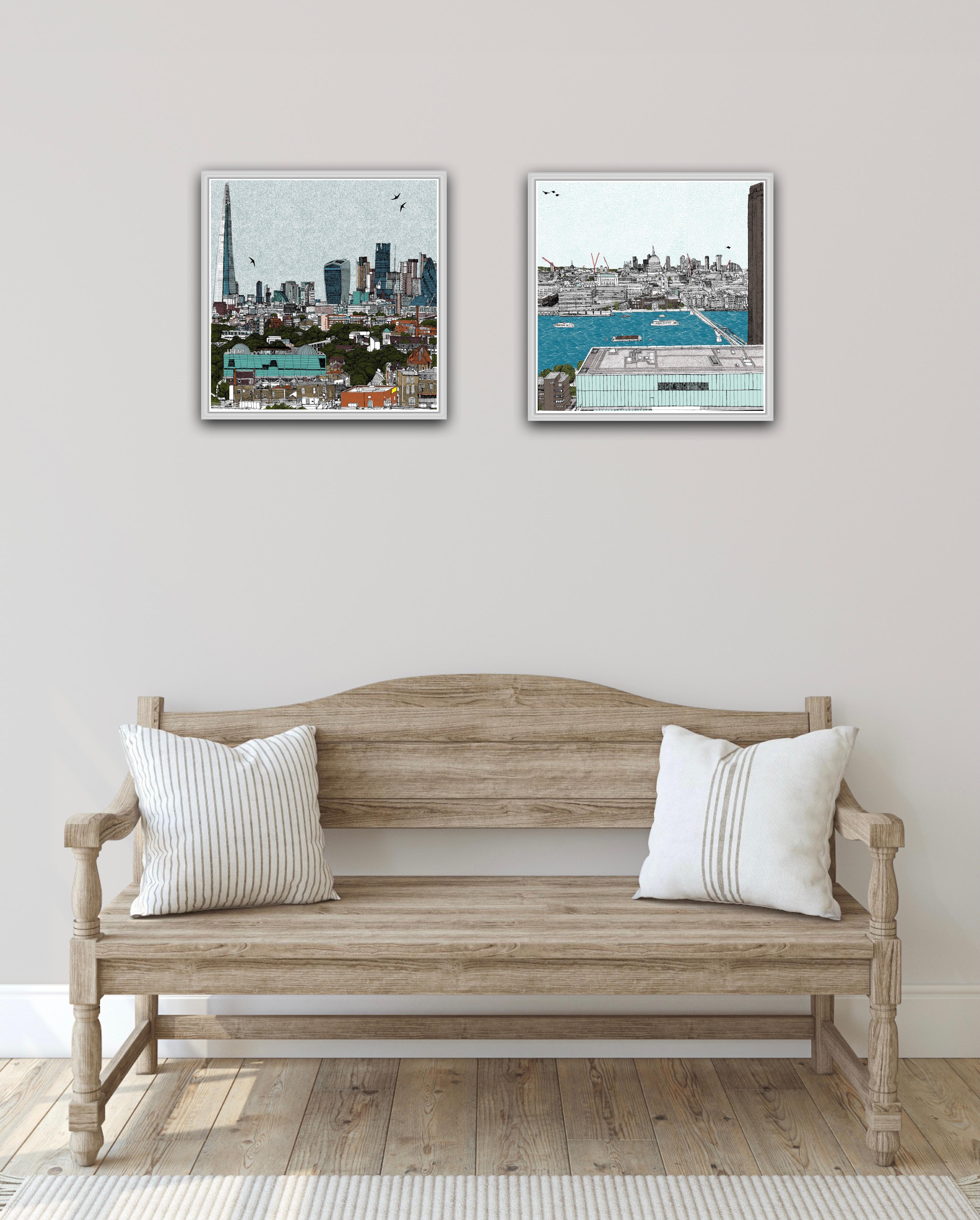 Switch Views, London and Living and Learning in London - Contemporary Print by Clare Halifax