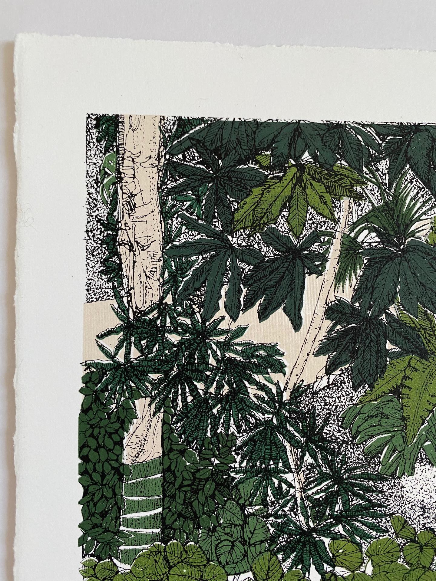 Tropical Overlook, Barbican By Clare Halifax, Limited edition Botanical Print For Sale 1