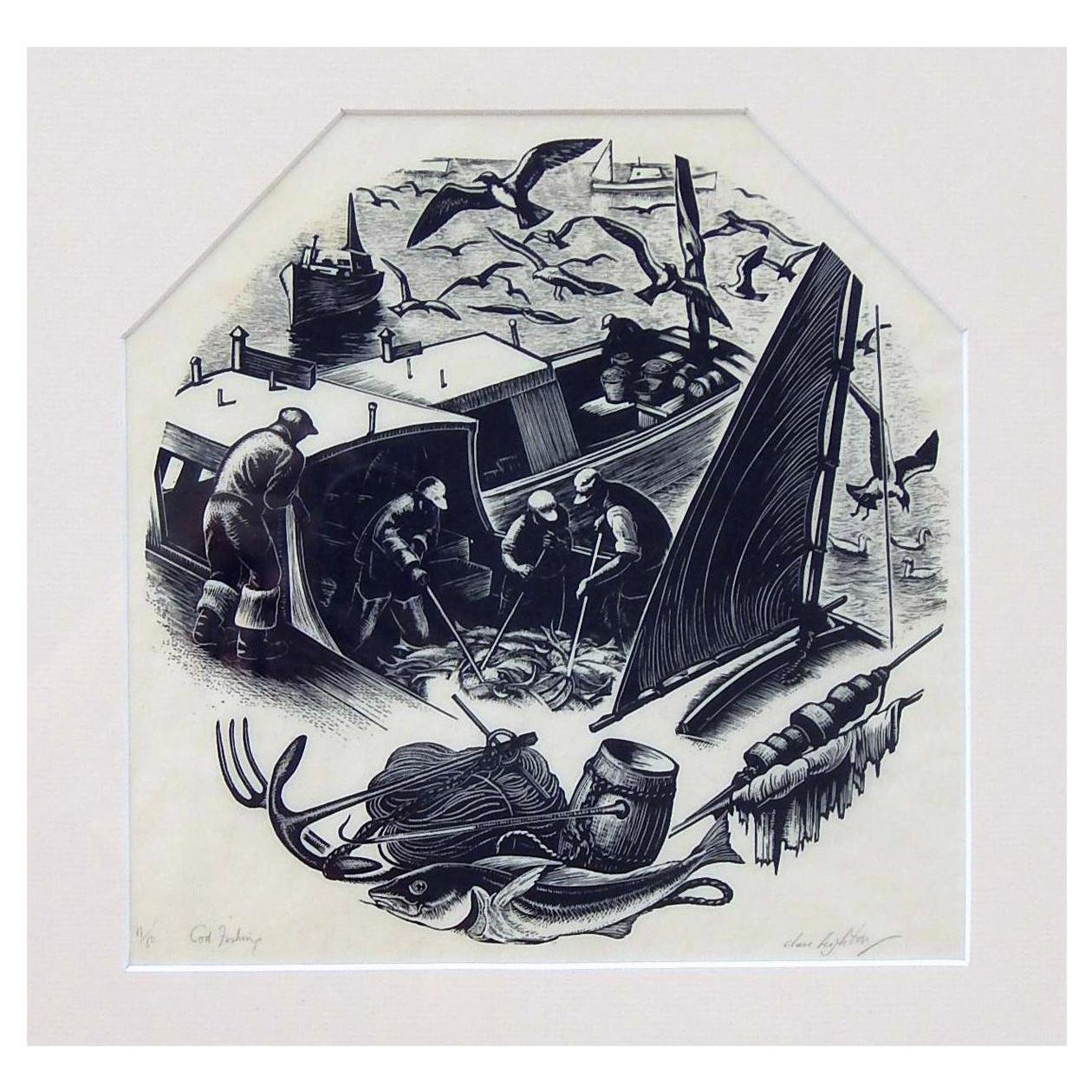 Clare Leighton (1819-1989) incisione originale su carta.
Copia numero 11 dell'edizione di 50 firmata e numerata dall'artista a matita.
Disegno per la sua serie di piatti Wedgwood raffiguranti industrie del New England su piatti, metà degli anni