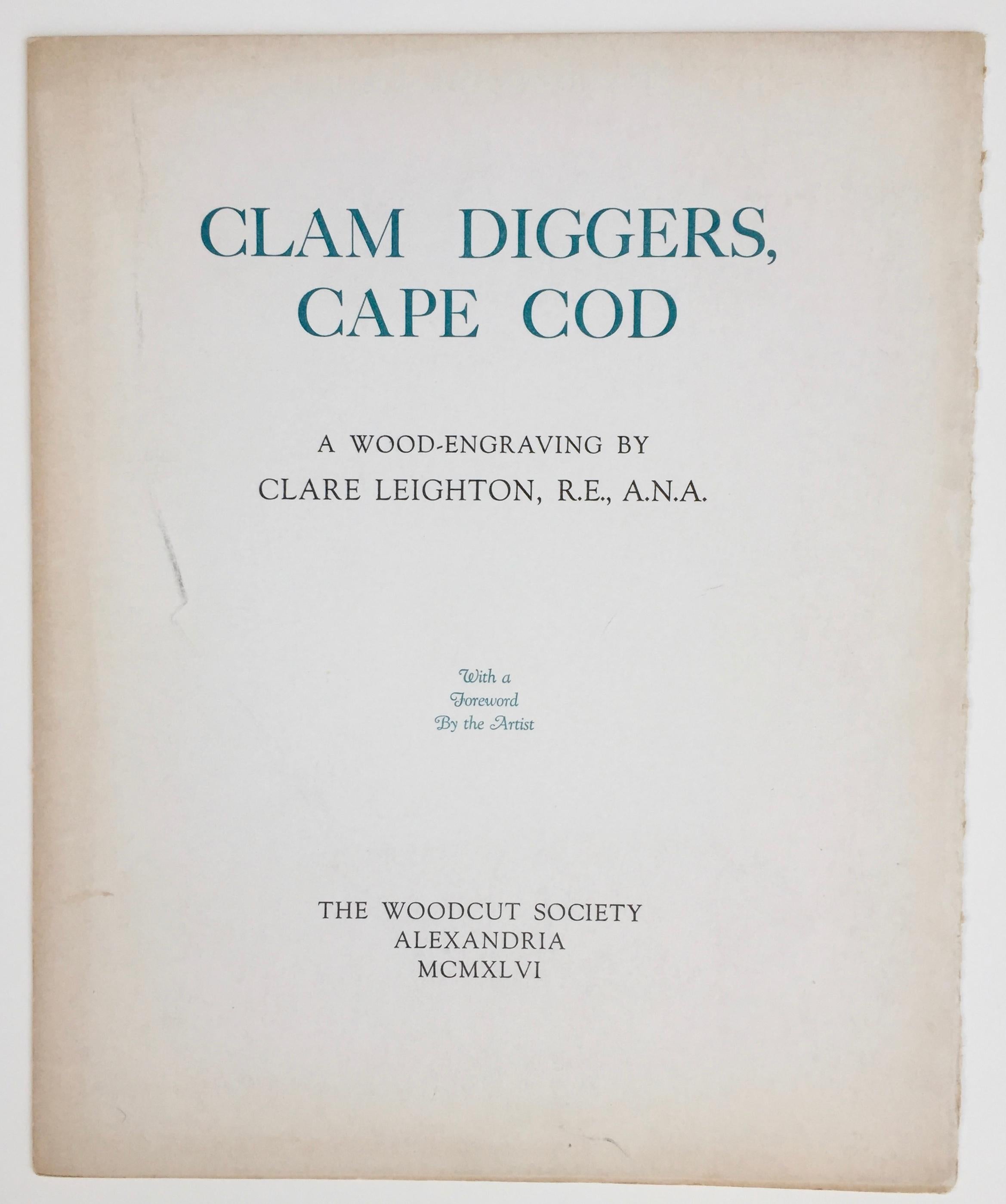 Clam Diggers - Cape Cod - Print by Clare Leighton