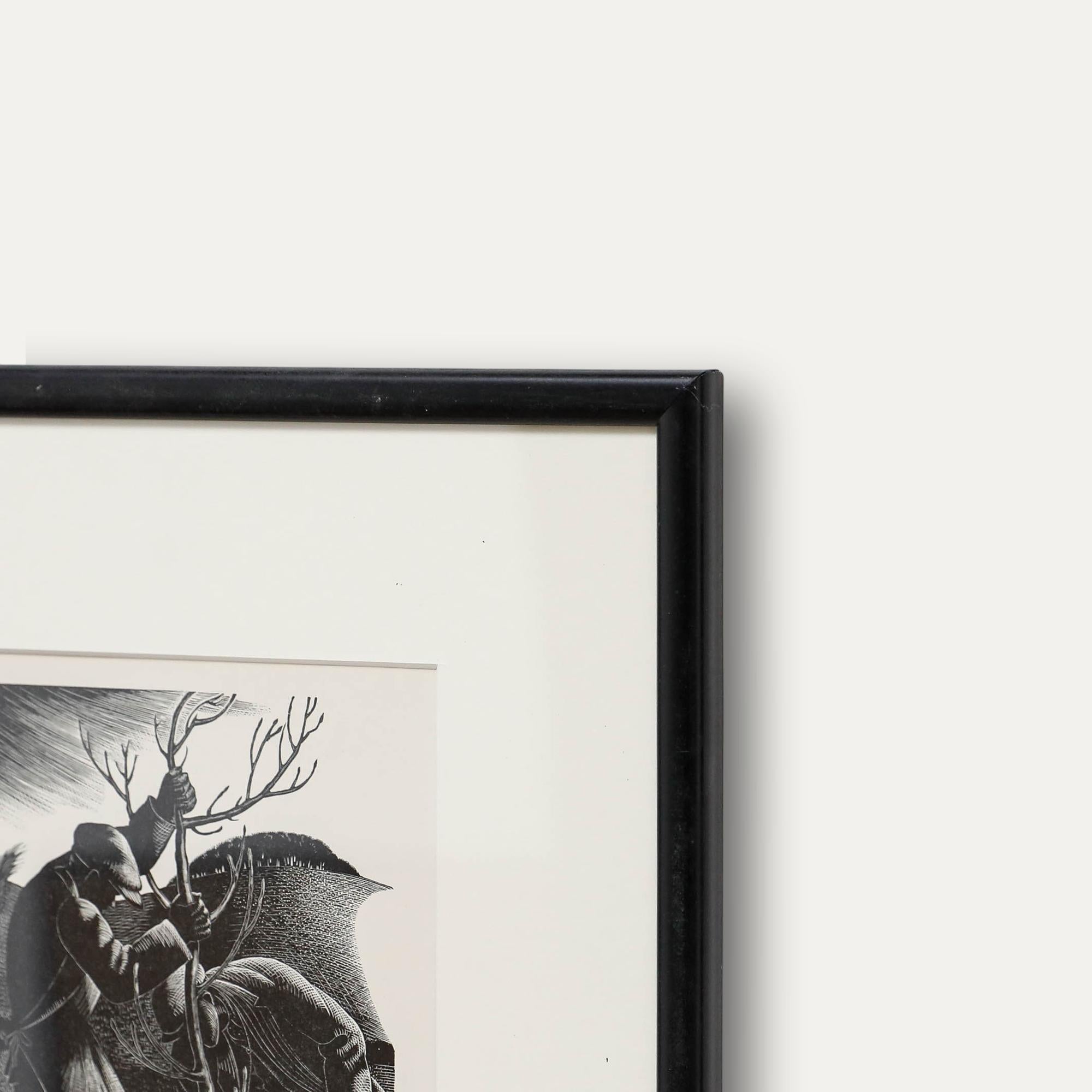Clare Leighton (1898-1989) - Framed Mid 20th Century Woodcut, Tree Planting For Sale 4