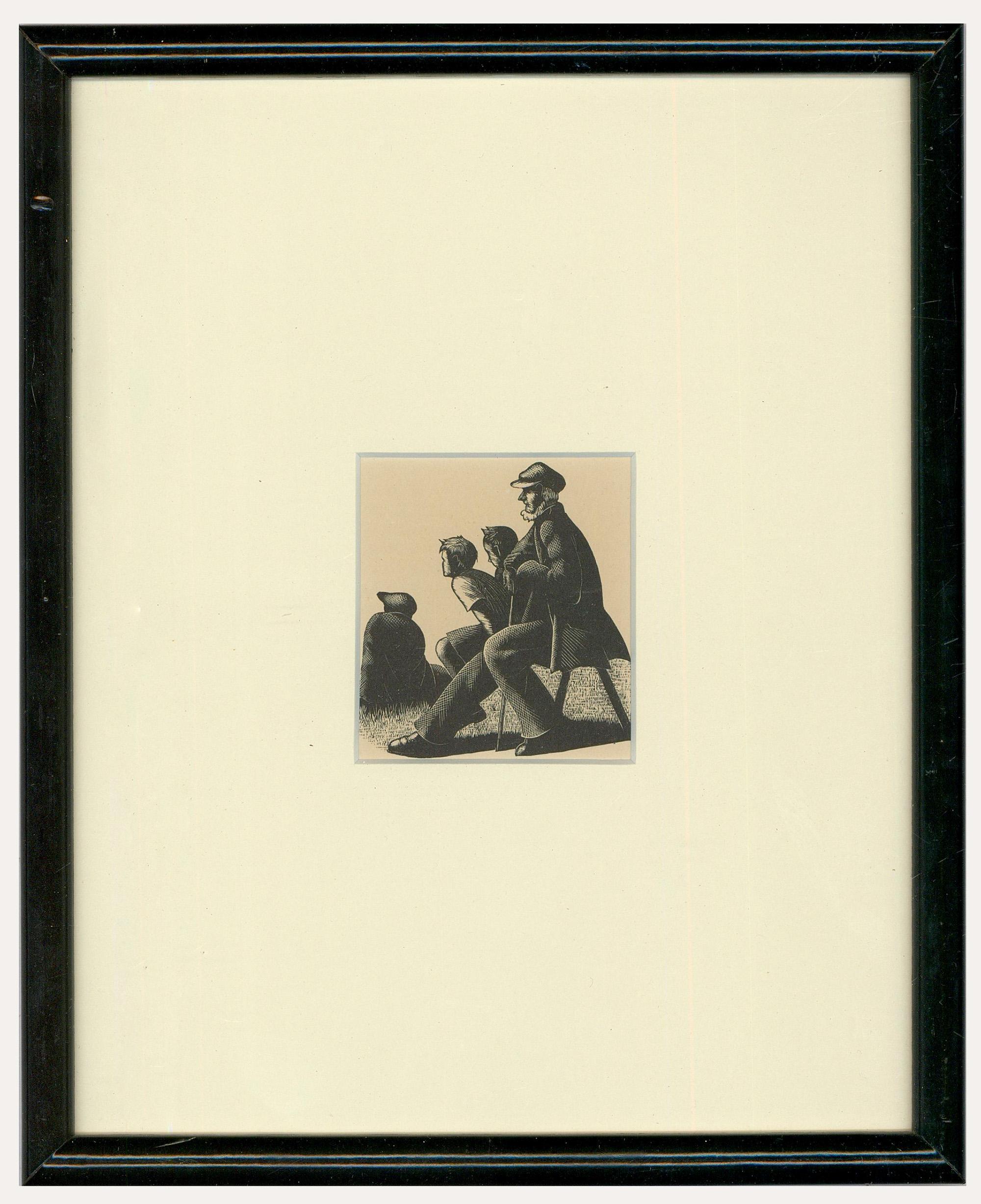 Une exquise gravure sur bois en noir et blanc de l'artiste anglais/américain de collection, Clare Leighton (1898-1989). Monté avec soin dans un cadre noir. Inscrit au verso "Première édition". Non signée. Sur le papier. Sur le papier. 