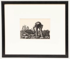 Clare Leighton (1898-1989) - Mid 20th Century Lithograph, Digging Potatoes