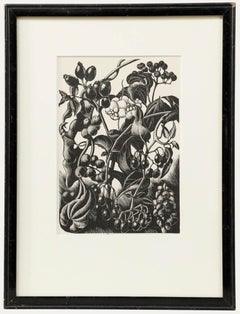 Clare Leighton (1898-1989) - Mid 20th Century Woodcut, Berries