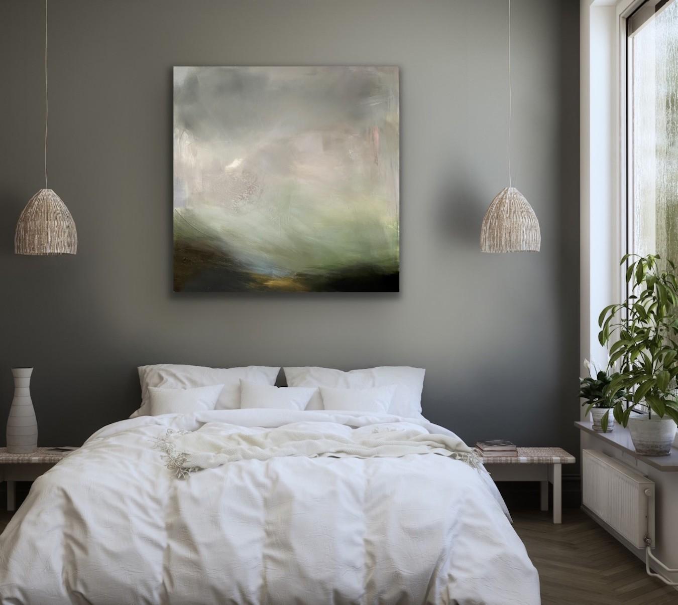 Tierra de Sombras, Clare Millen, Arte Paisajístico Abstracto, Paleta de Colores Oscuros, Gestual en venta 6