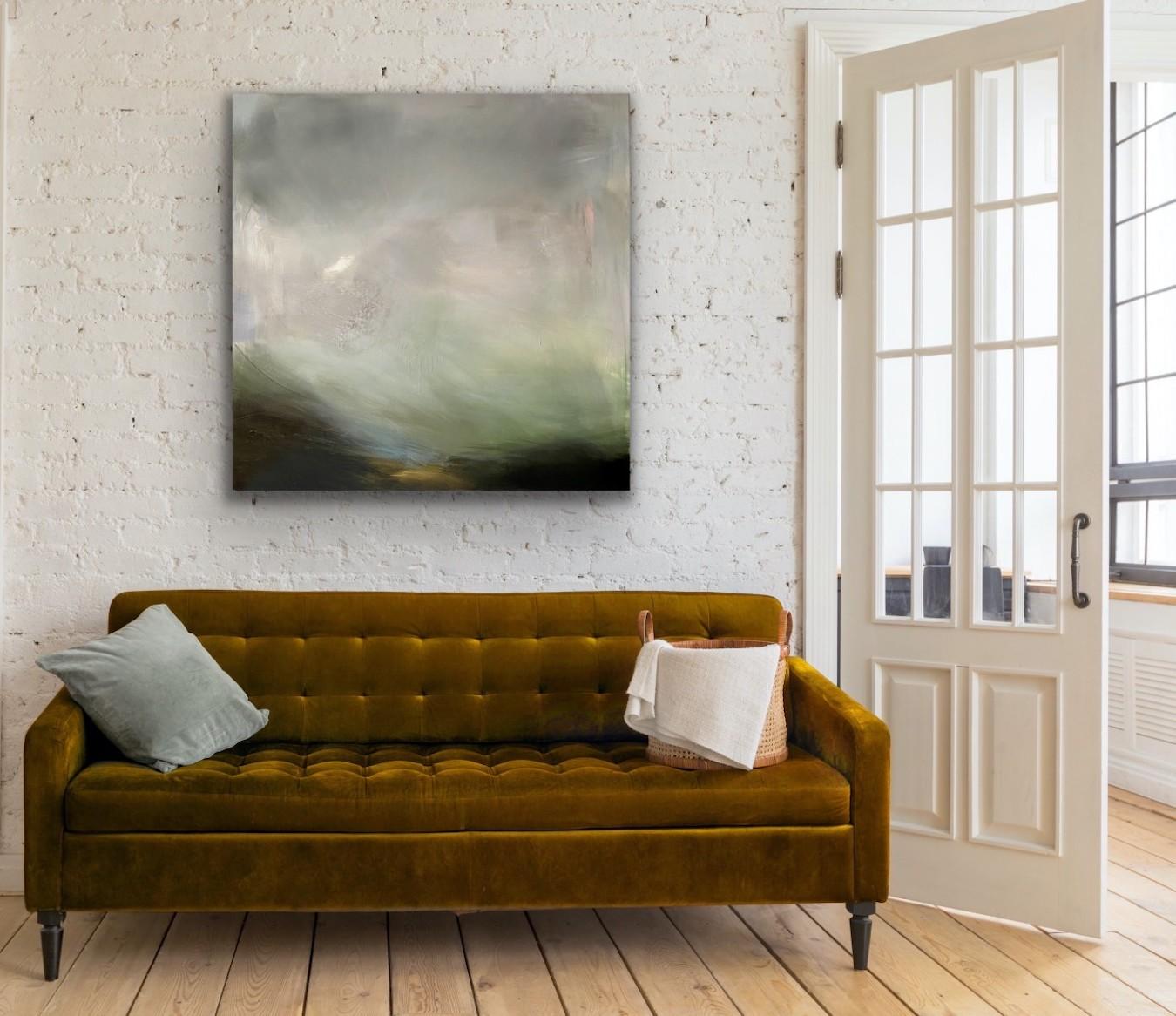 Tierra de Sombras, Clare Millen, Arte Paisajístico Abstracto, Paleta de Colores Oscuros, Gestual en venta 7