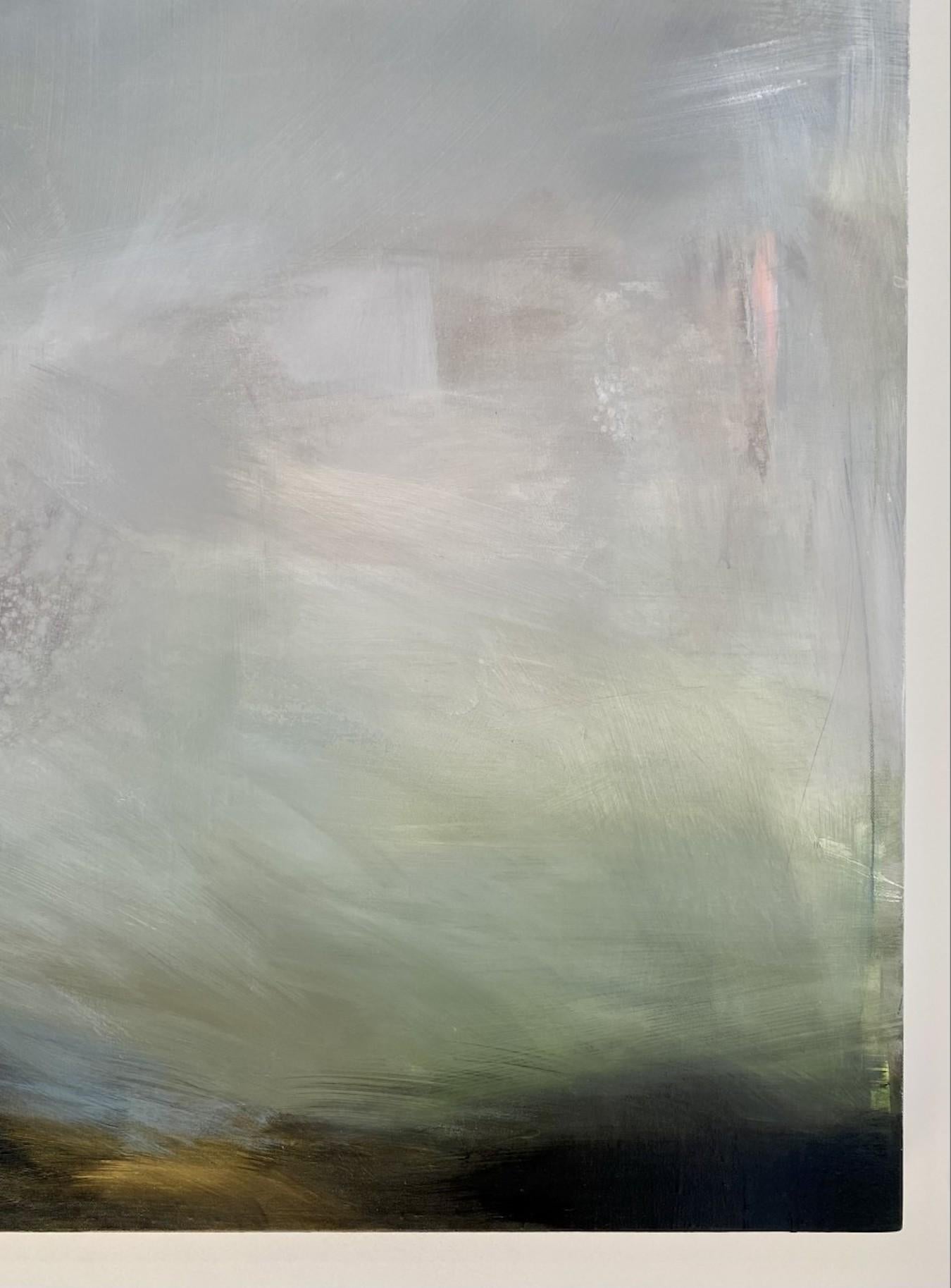 Shadow Land, Clare Millen, Abstract Landscape Art, Dark Colour Palette, Gestural For Sale 1