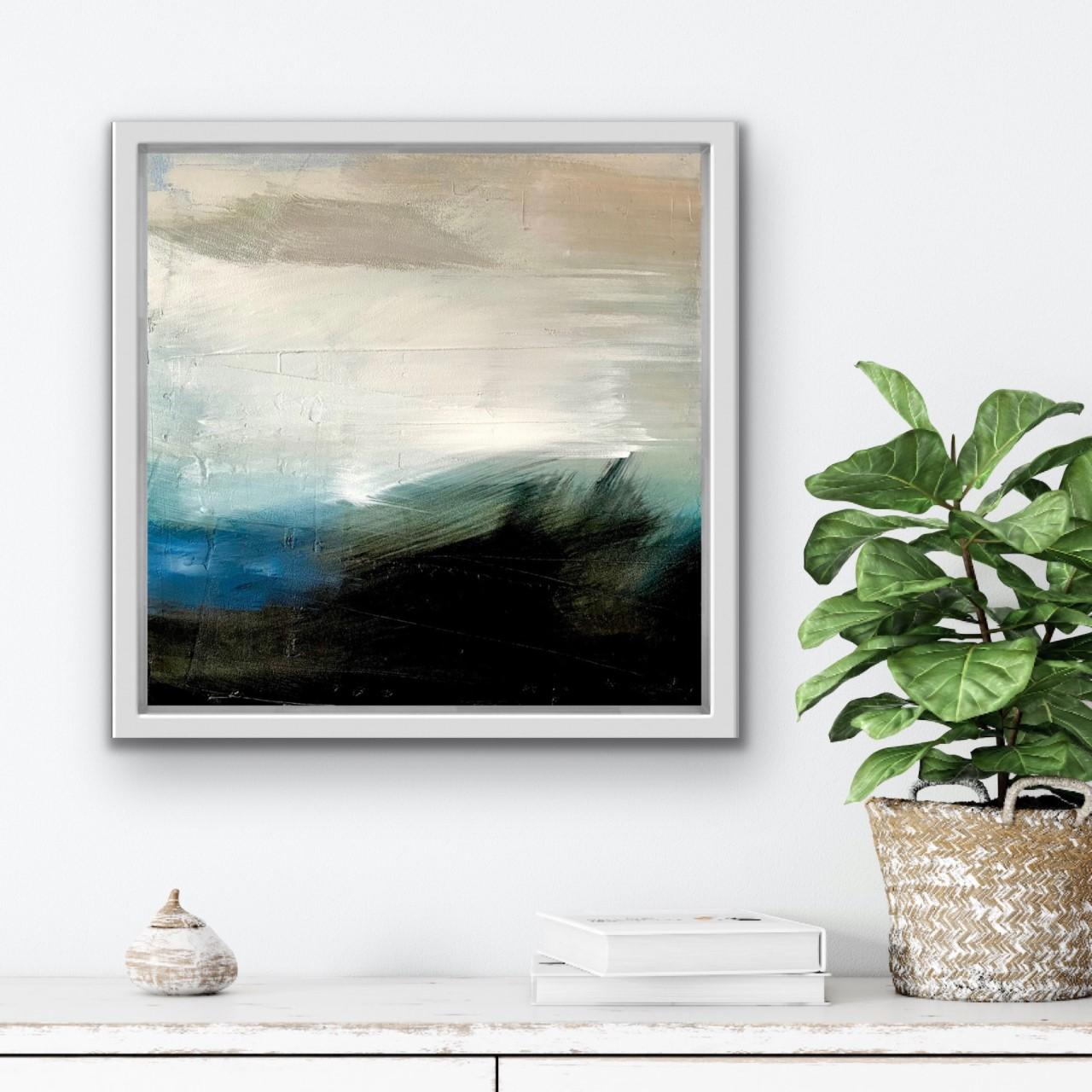 Black Edge - Abstract Painting by Clare Millen
