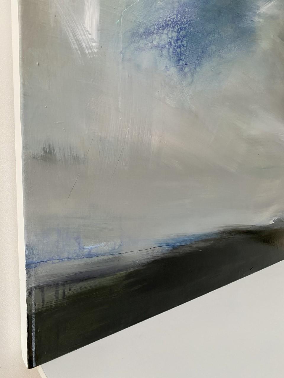 Sky Rise, Claire Millen, Original painting, Abstract art, Landscape painting  - Gray Landscape Painting by Clare Millen