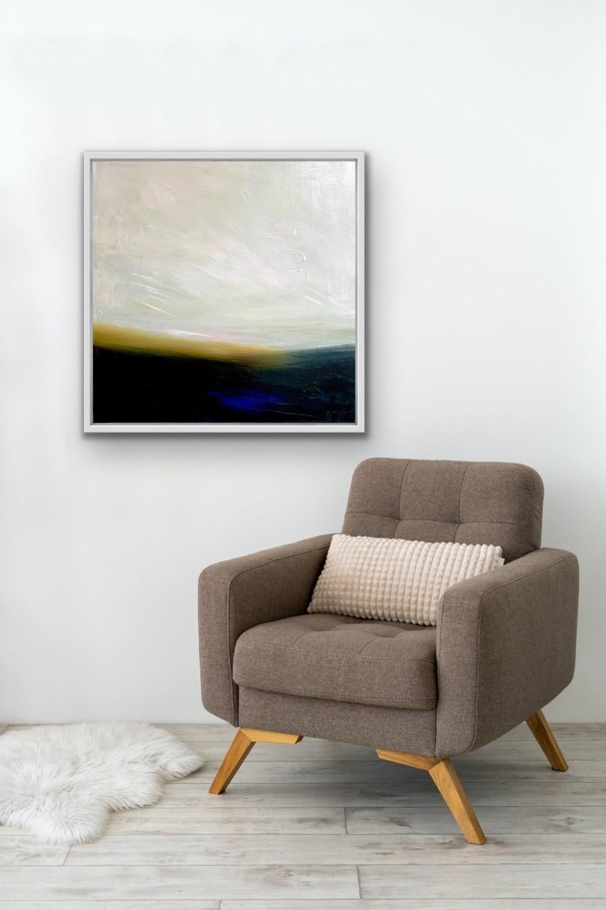 Slow Drift - Gray Abstract Painting by Clare Millen